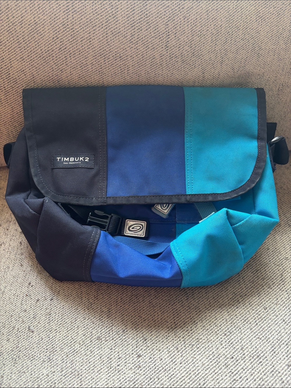 Timbuk2 Black, Blue & Teal Colorblock Messenger Bag